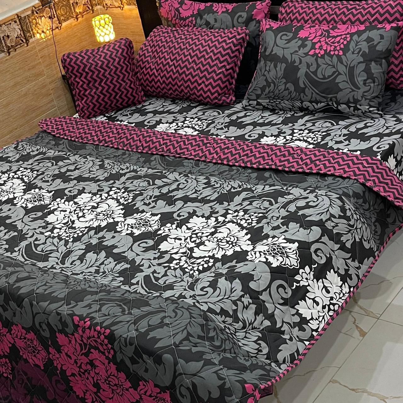 7-Piece Printed King Size Comforter Set | BS-8