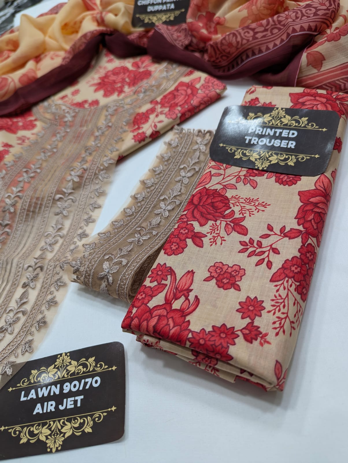 3-Piece Embroidered Lawn Suit | LC-5