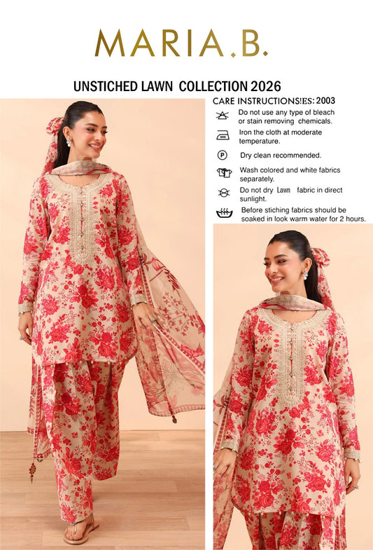 3-Piece Embroidered Lawn Suit | LC-5