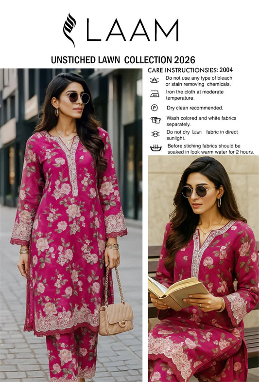 3-Piece Embroidered Lawn Suit | LC-6