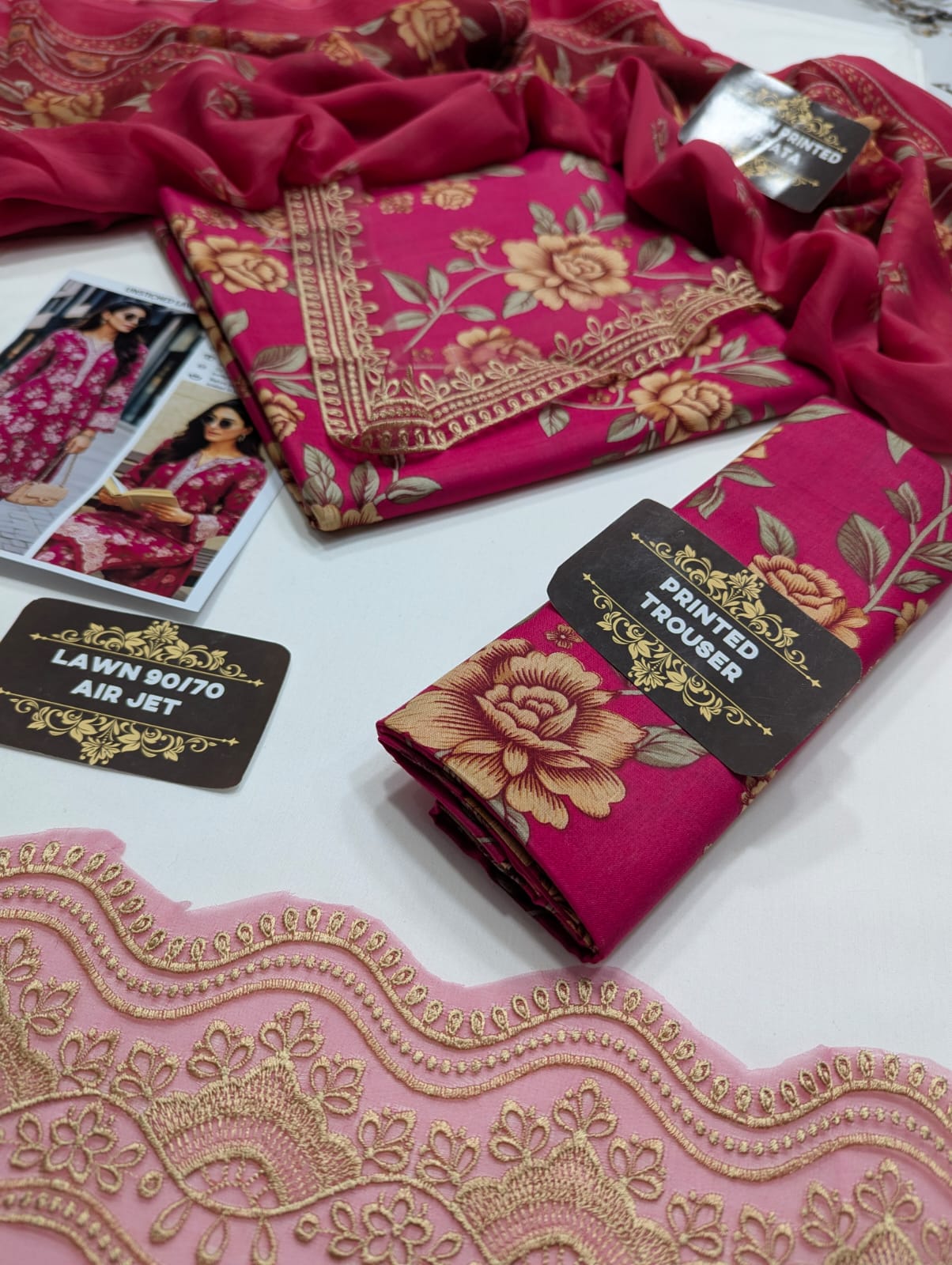 3-Piece Embroidered Lawn Suit | LC-6